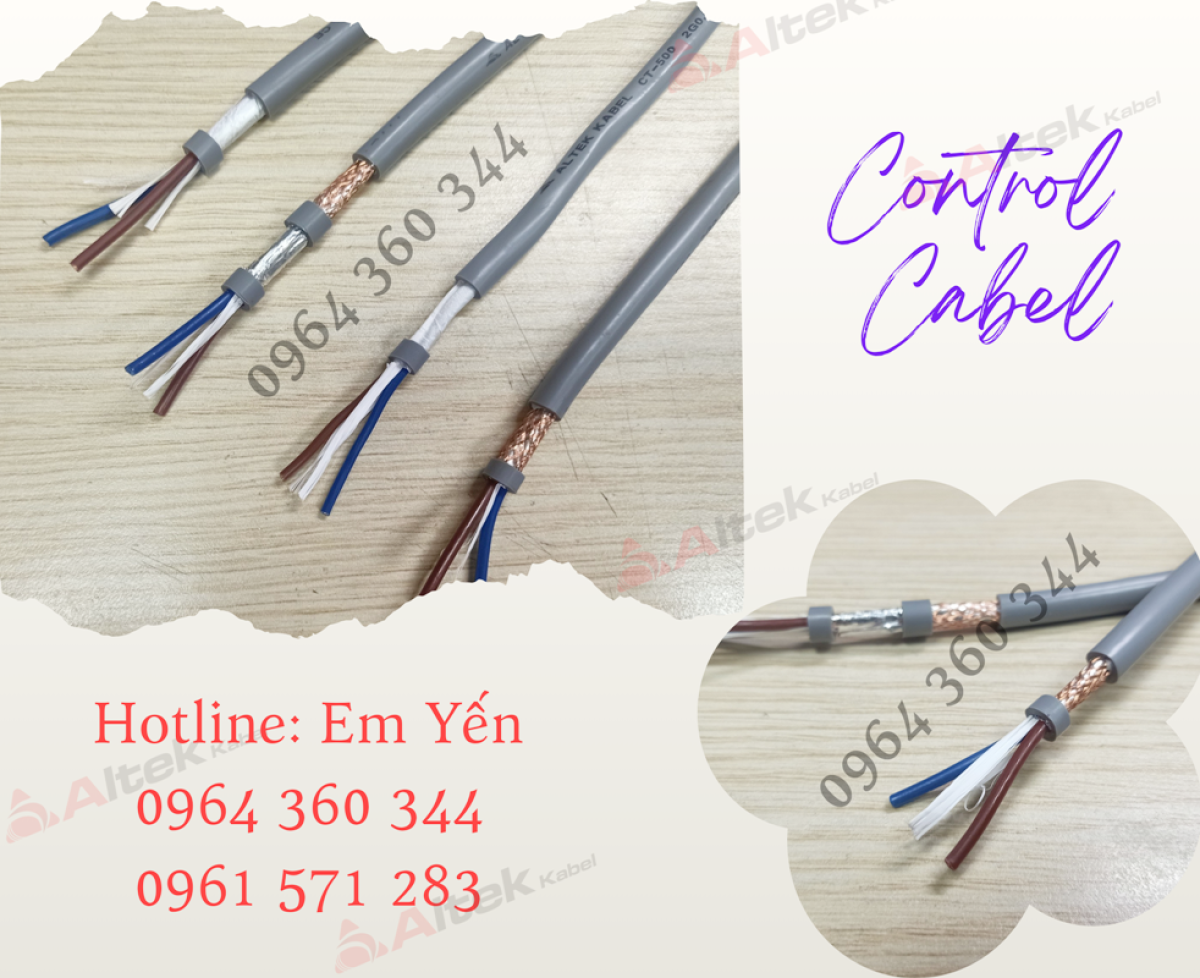 Cáp điều khiển, cáp tín hiệu 2x0.5, 2x0.75, 2x1.0, 2x1.5 Altek Kabel