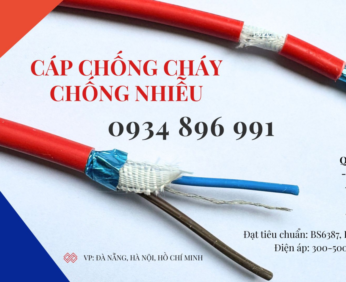 Cáp Điện Chống Cháy Chống Nhiễu 2x0.75 Giao Ngay Bình Dương, Quảng Nam, Quảng Ngãi.