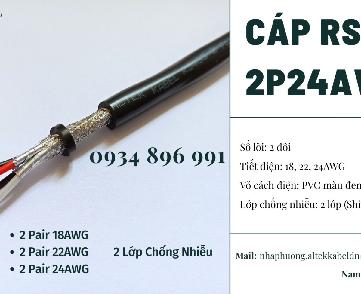 CÁP TÍN HIỆU RS485 2 PAIR 18 AWG CẦN THƠ, LONG AN, VŨNG TÀU