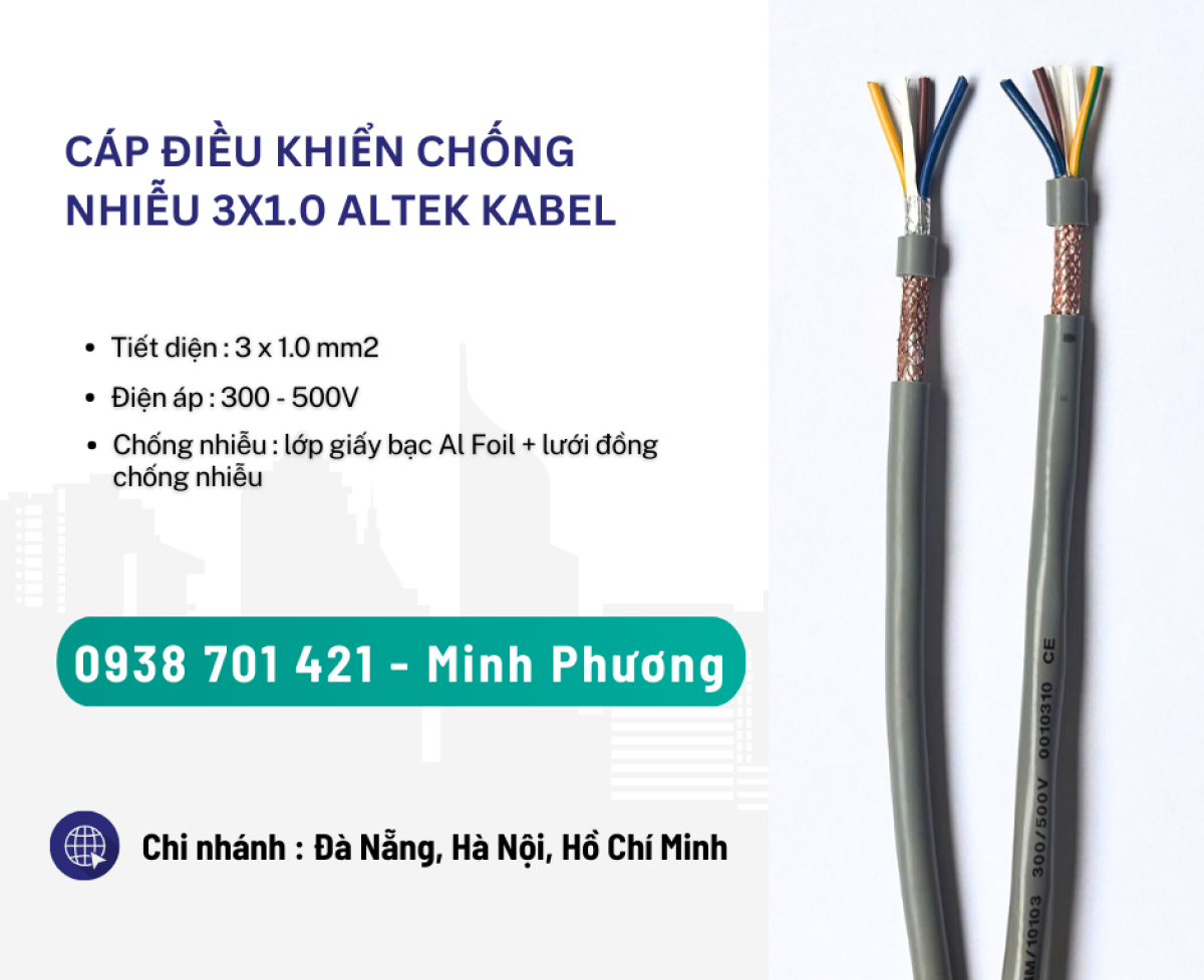 Cáp điều khiển chống nhiễu 3x1.0 Quãng Bình, Quảng Nam, Thanh Hóa