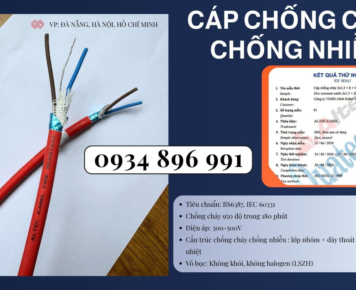 Dây Cáp Chống Cháy Chống Nhiễu 2x1.5 - Đà Nẵng, Huế, Quảng Trị