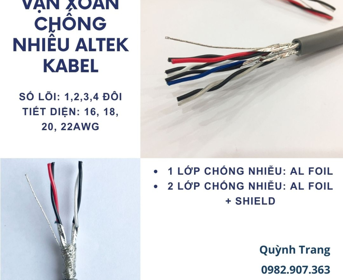 Cáp tín hiệu vặn xoắn AWG chuyên dùng cho công nghiệp