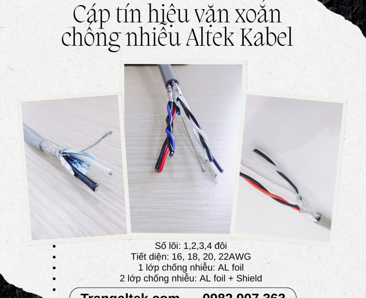 Cáp tín hiệu vặn xoắn AWG chuyên dùng cho công nghiệp