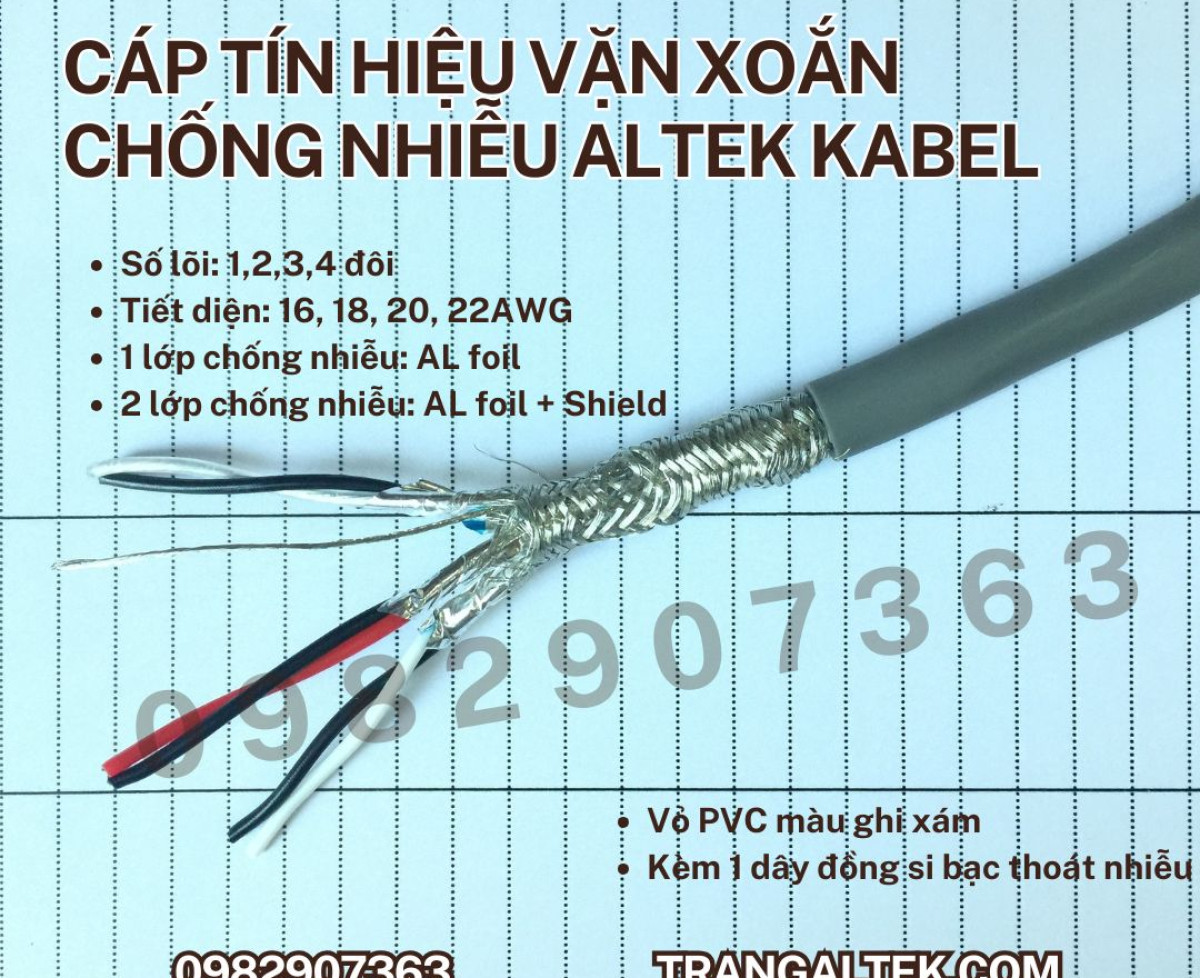 Cáp tín hiệu vặn xoắn AWG chuyên dùng cho công nghiệp