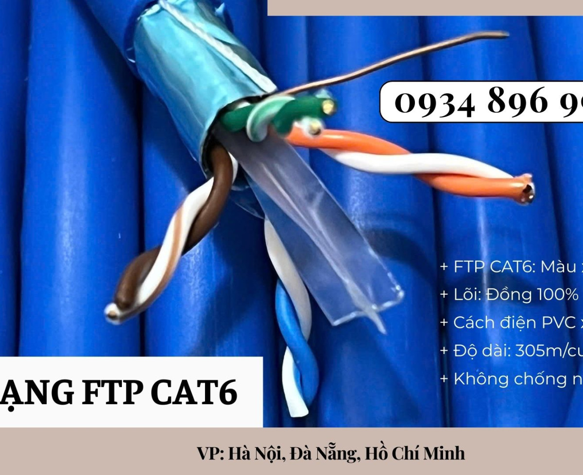 Cáp Chống Nhiễu Cat6 23awg Có Sẵn Cần Thơ, Vũng Tàu, Bình Dương