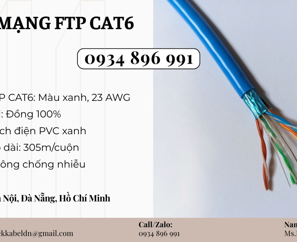 Cáp Chống Nhiễu Cat6 23awg Có Sẵn Cần Thơ, Vũng Tàu, Bình Dương