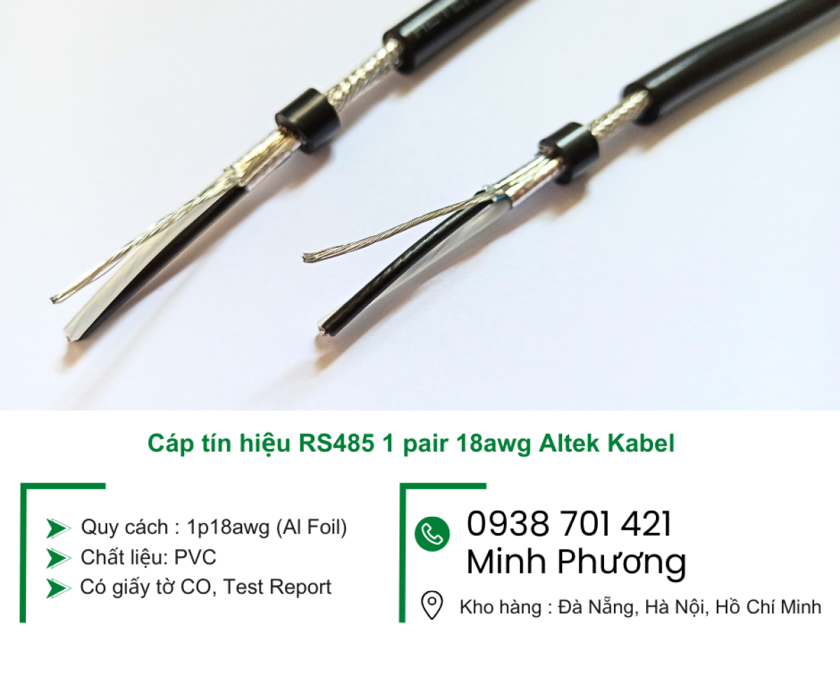 Cáp tín hiệu RS485 1 pair 18awg Altek Kabel Khánh Hòa, Ninh Thuận, Bình Thuận