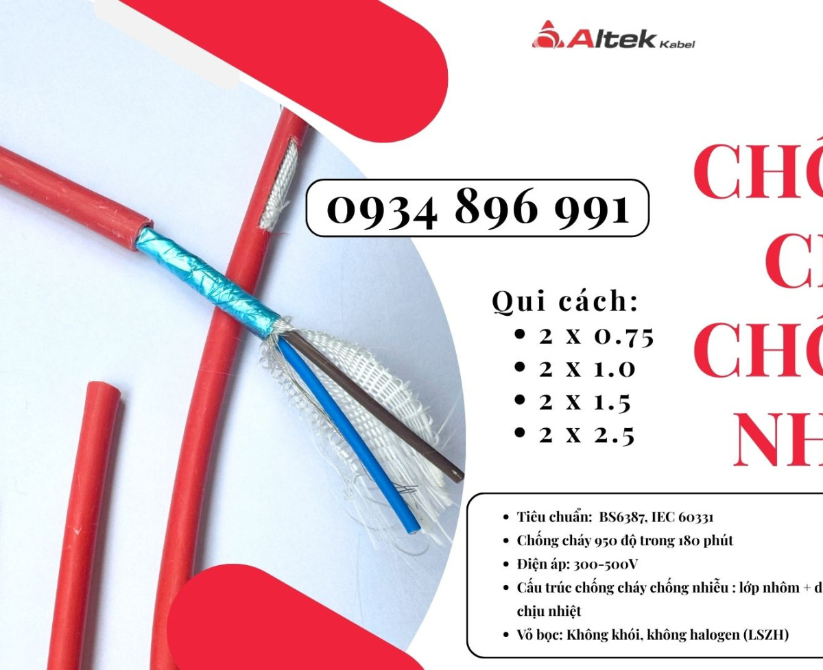 Dây Điện Chống Cháy Chống Nhiễu 2x2.5 Mm2 Sẵn Hà Nội, Hưng Yên, Bắc Ninh