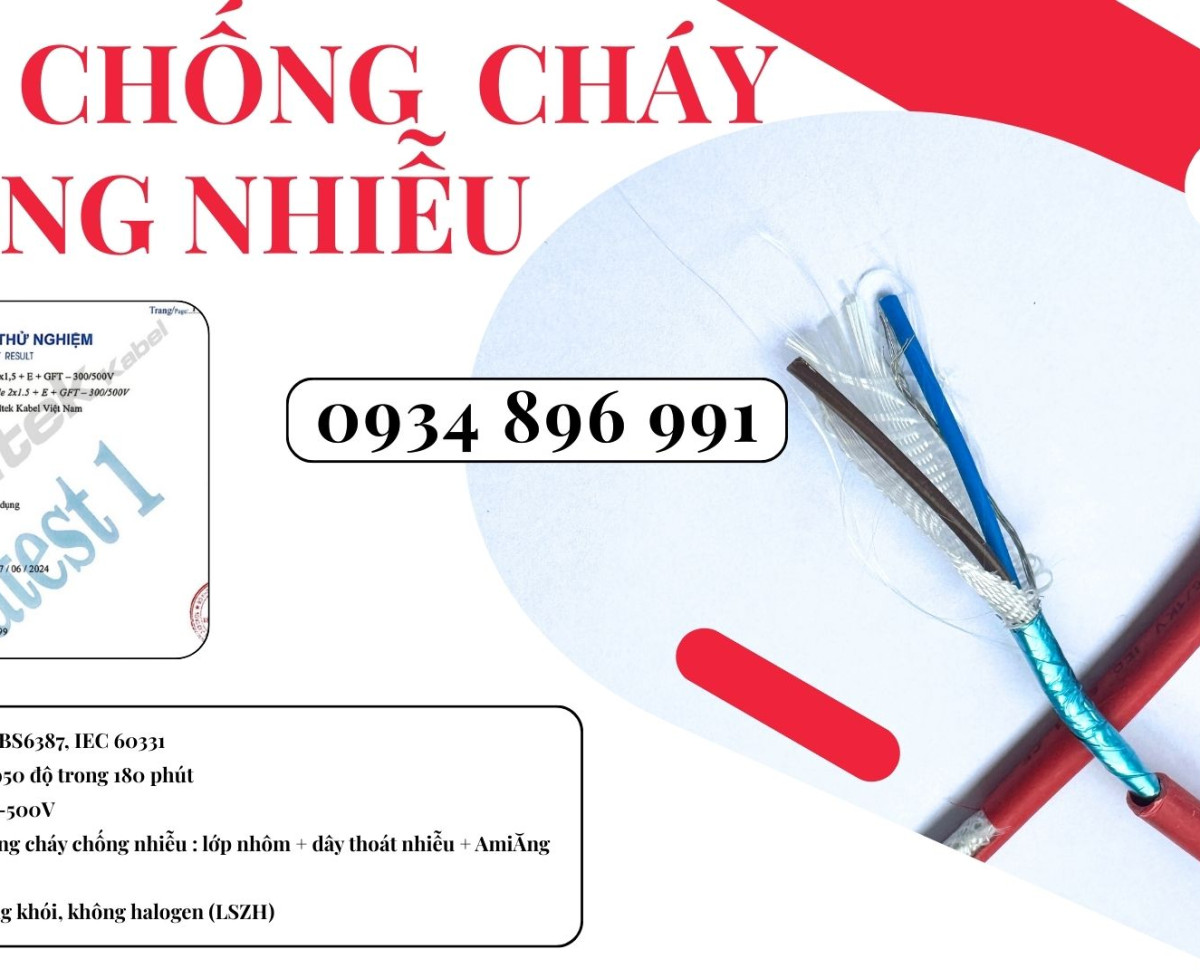 Dây Điện Chống Cháy Chống Nhiễu 2x2.5 Mm2 Sẵn Hà Nội, Hưng Yên, Bắc Ninh