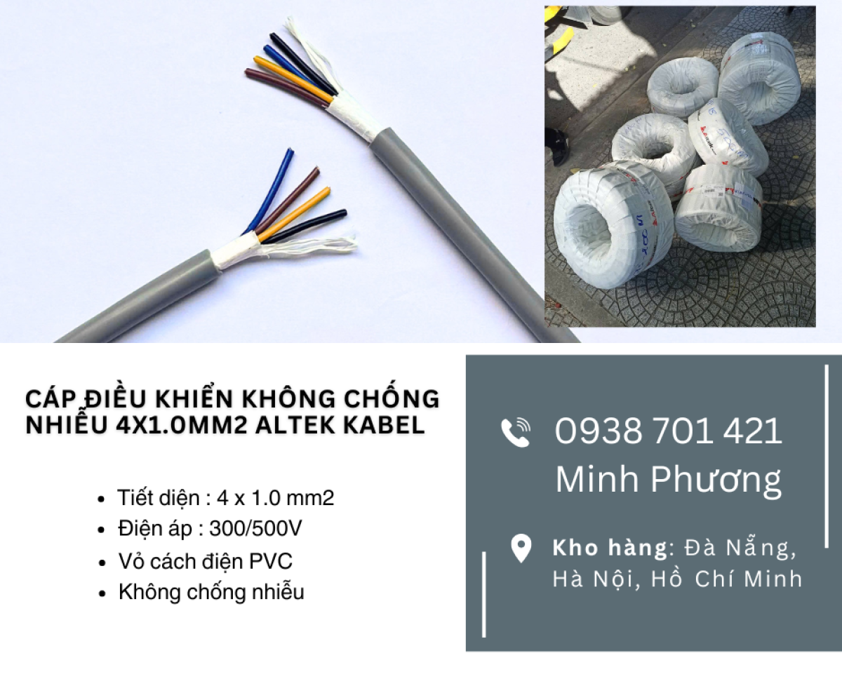 Cáp tín hiệu không chống nhiễu Altek Kabel 4x1.0mm2 Quảng Nam, Quảng Ngãi, Bình Định