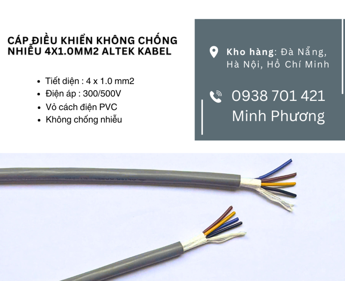 Cáp tín hiệu không chống nhiễu Altek Kabel 4x1.0mm2 Quảng Nam, Quảng Ngãi, Bình Định