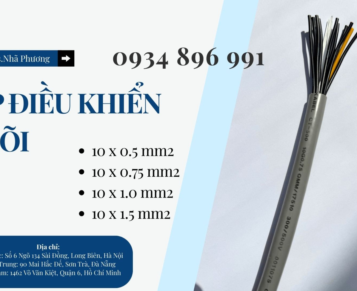 Cáp Điều Khiển 10x0.75 Có Sẵn Nghệ An, Hà Tĩnh, Thanh Hóa