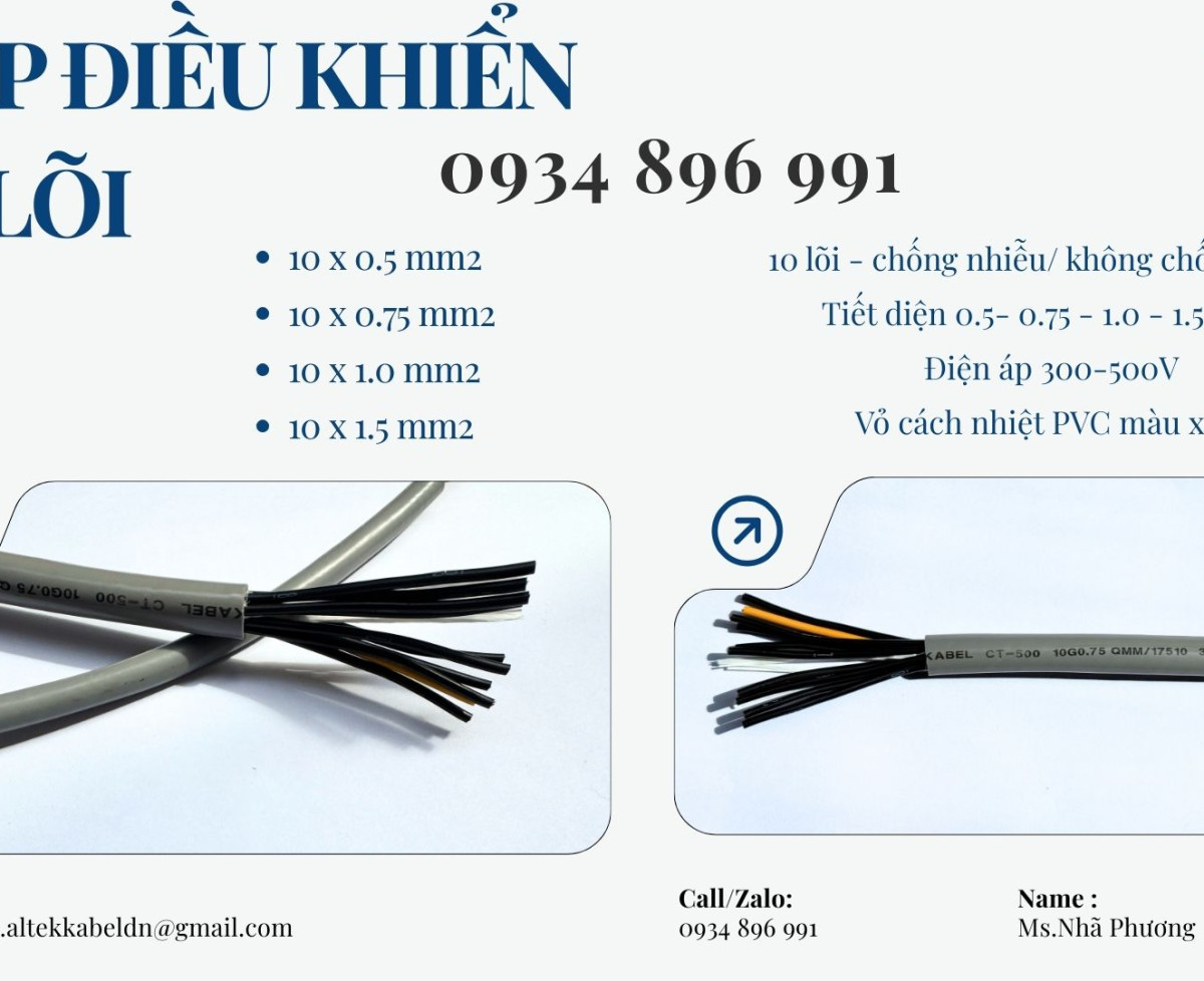 Cáp Điều Khiển 10x0.75 Có Sẵn Nghệ An, Hà Tĩnh, Thanh Hóa