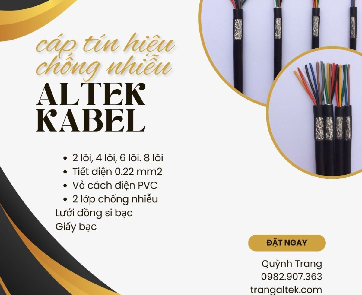 Cáp tín hiệu lõi đồng 0.22mm, chống nhiễu Altek