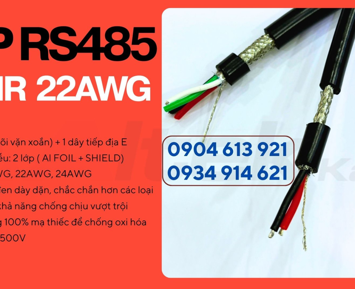 Cáp truyền thông RS485 vặn xoắn chống nhiễu 2 lớp 1 pair 18AWG Altek Kabel