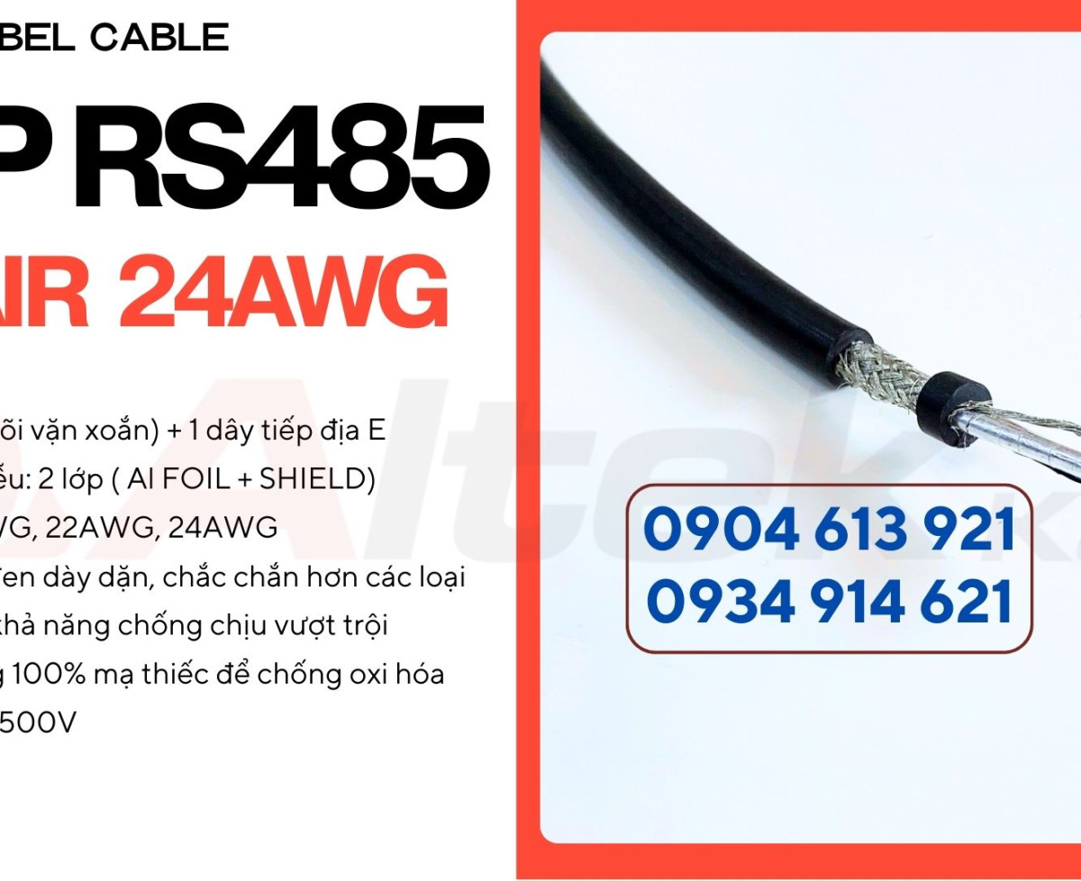 Cáp truyền thông RS485 vặn xoắn chống nhiễu 2 lớp 1 pair 18AWG Altek Kabel