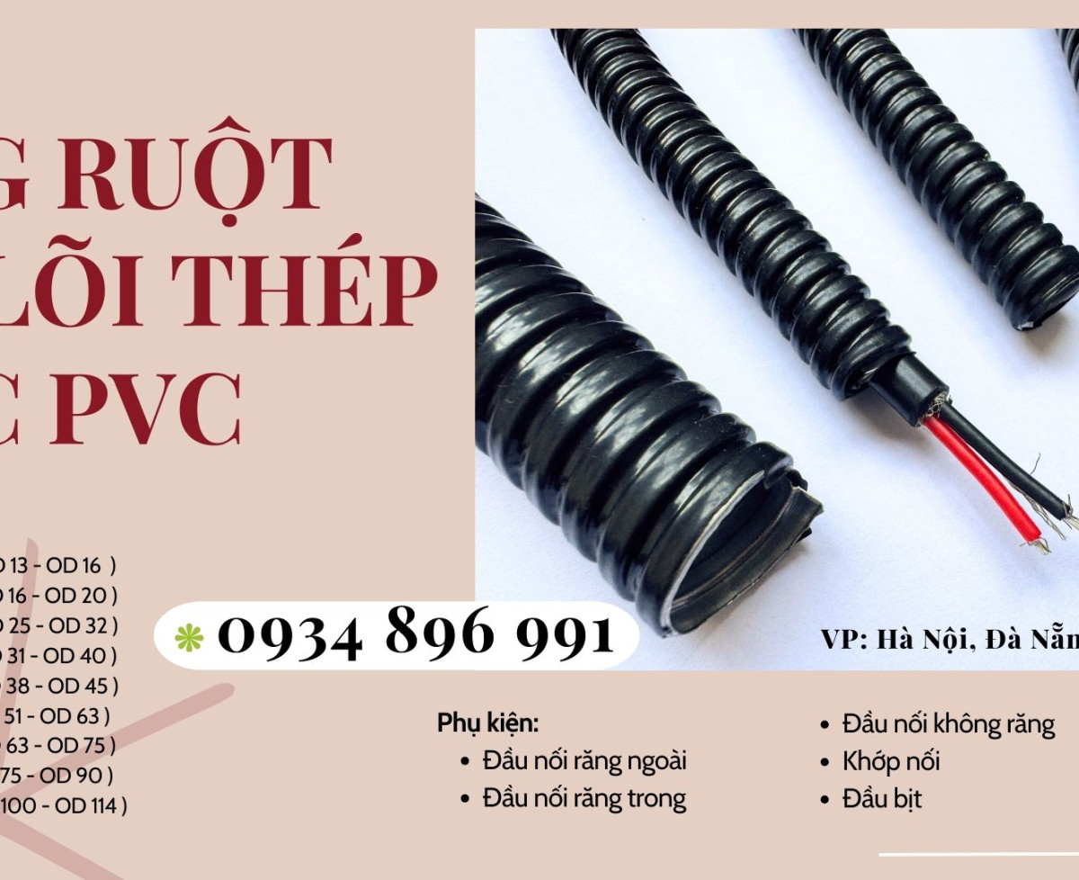 Ống Ruột Gà Lõi Thép Bọc Nhựa PVC Và Phụ Kiện Có Sẵn Tại Hồ Chí Minh, Bình Dương, Long An