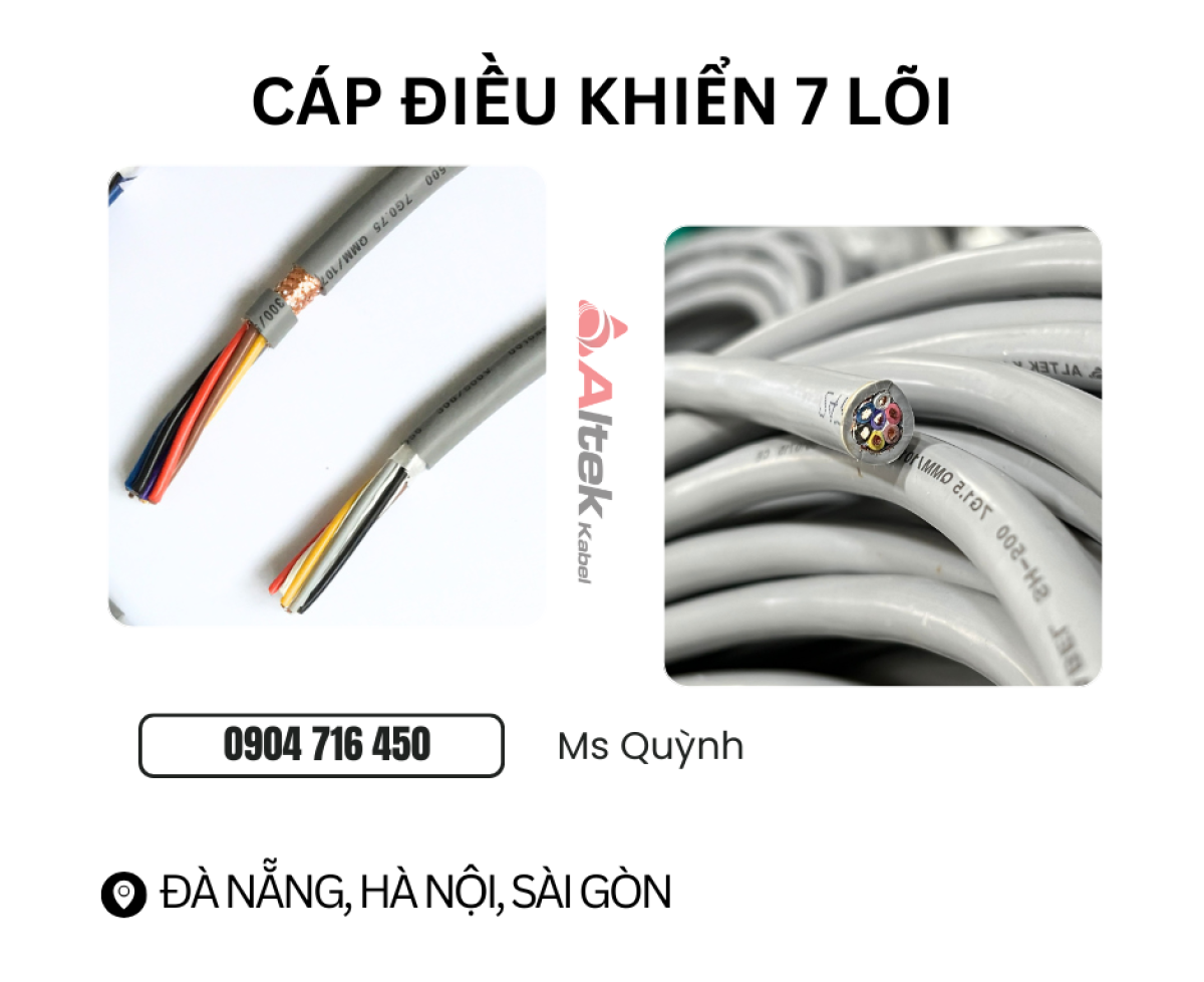 Cáp Điều Khiển 7x0.75, 7x0.5 Altek Kabel DVVS Đà Nẵng, Hà Nội