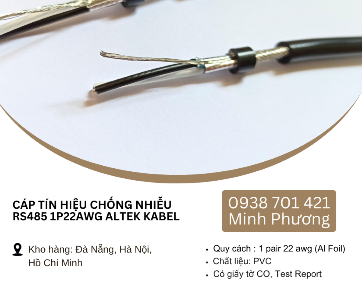 Cáp tín hiệu RS485 vặn xoắn chống nhiễu 1p22awg Thanh Hóa, Nghệ An, Hà Tĩnh