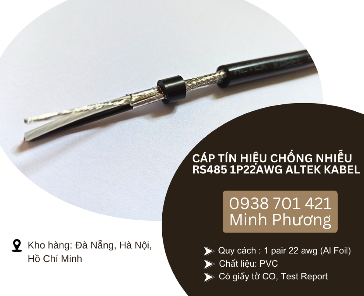 Cáp tín hiệu RS485 vặn xoắn chống nhiễu 1p22awg Thanh Hóa, Nghệ An, Hà Tĩnh
