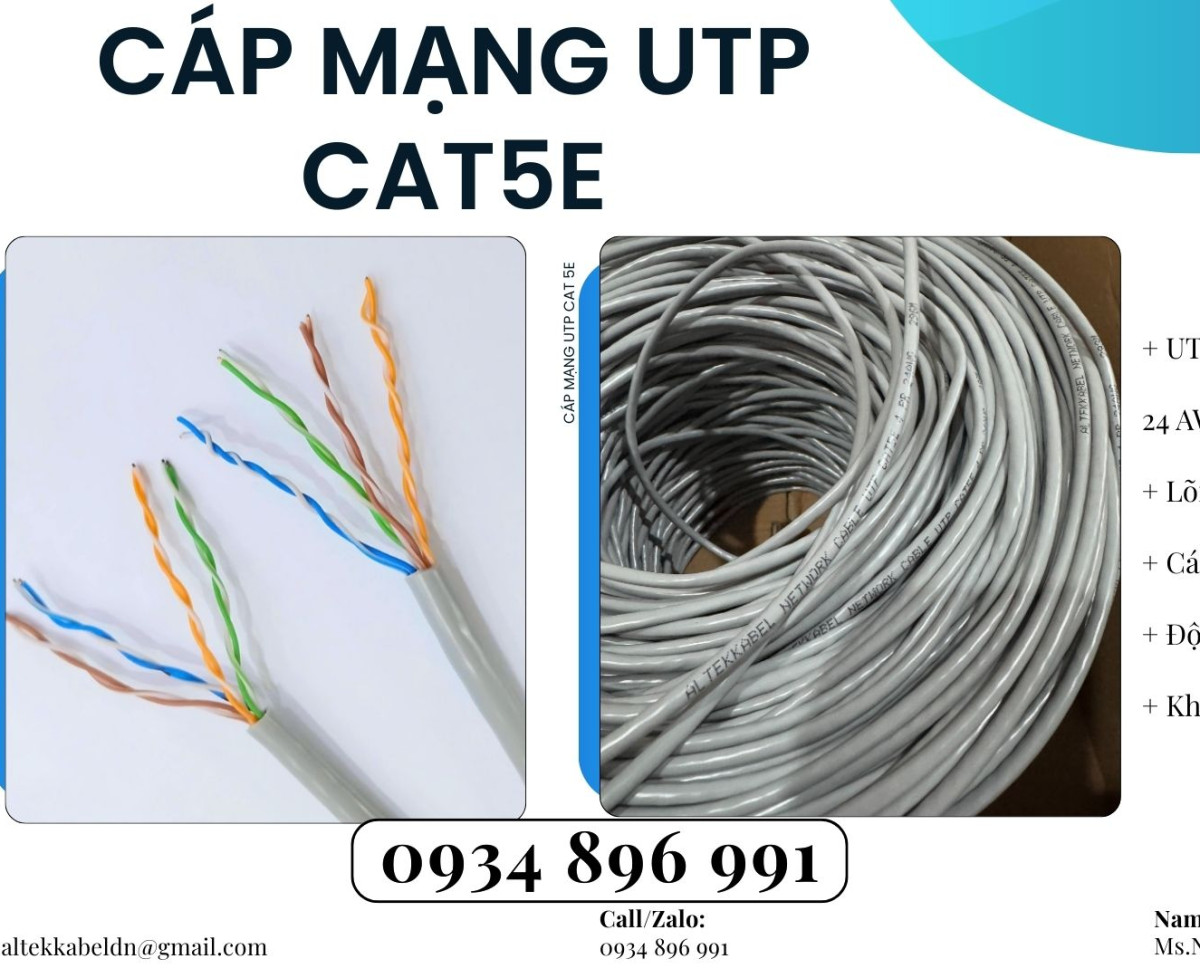 Cáp Mạng UTP Cat5e Tại Quảng Bình, Quảng Ngãi, Quảng Nam