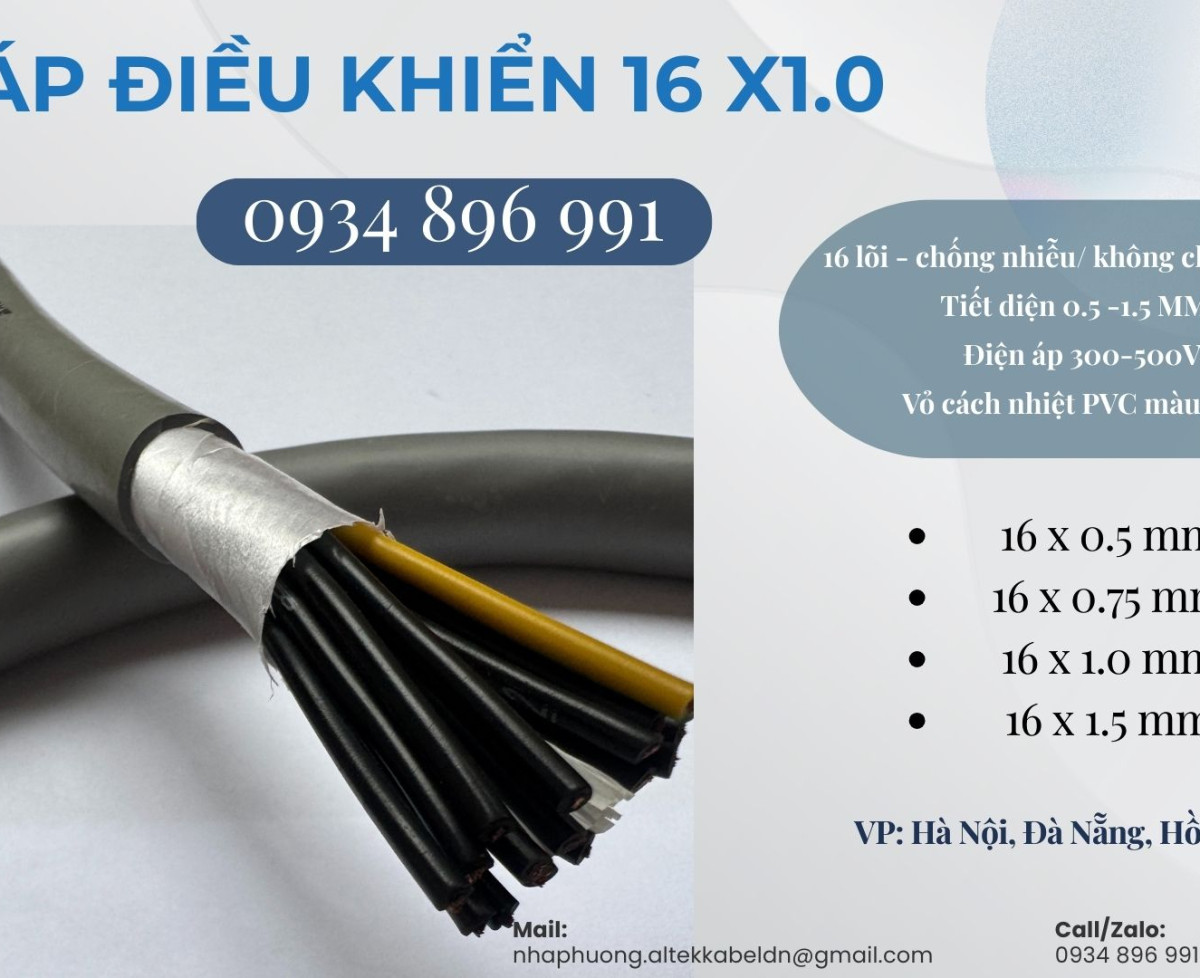 Cáp Tín Hiệu Điều Khiển 16 Lõi 0.5mm² Long An, Đồng Nai, Tây Ninh, Bà Rịa Vũng Tàu