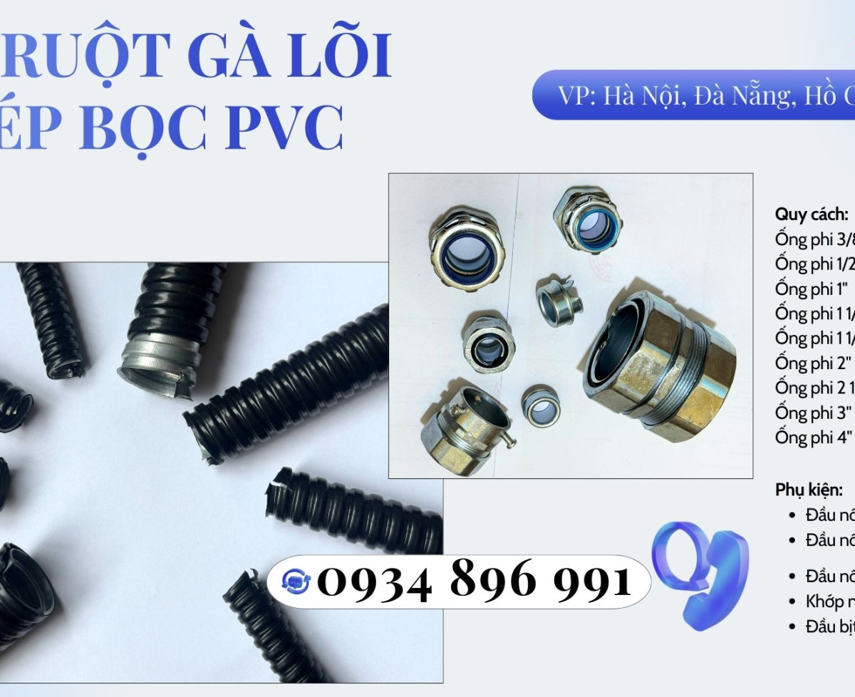 Ống Ruột Gà Lõi Thép Và Đầu Nối Lắp Phi 40 Khánh Hòa, Bình Định, Gia Lai