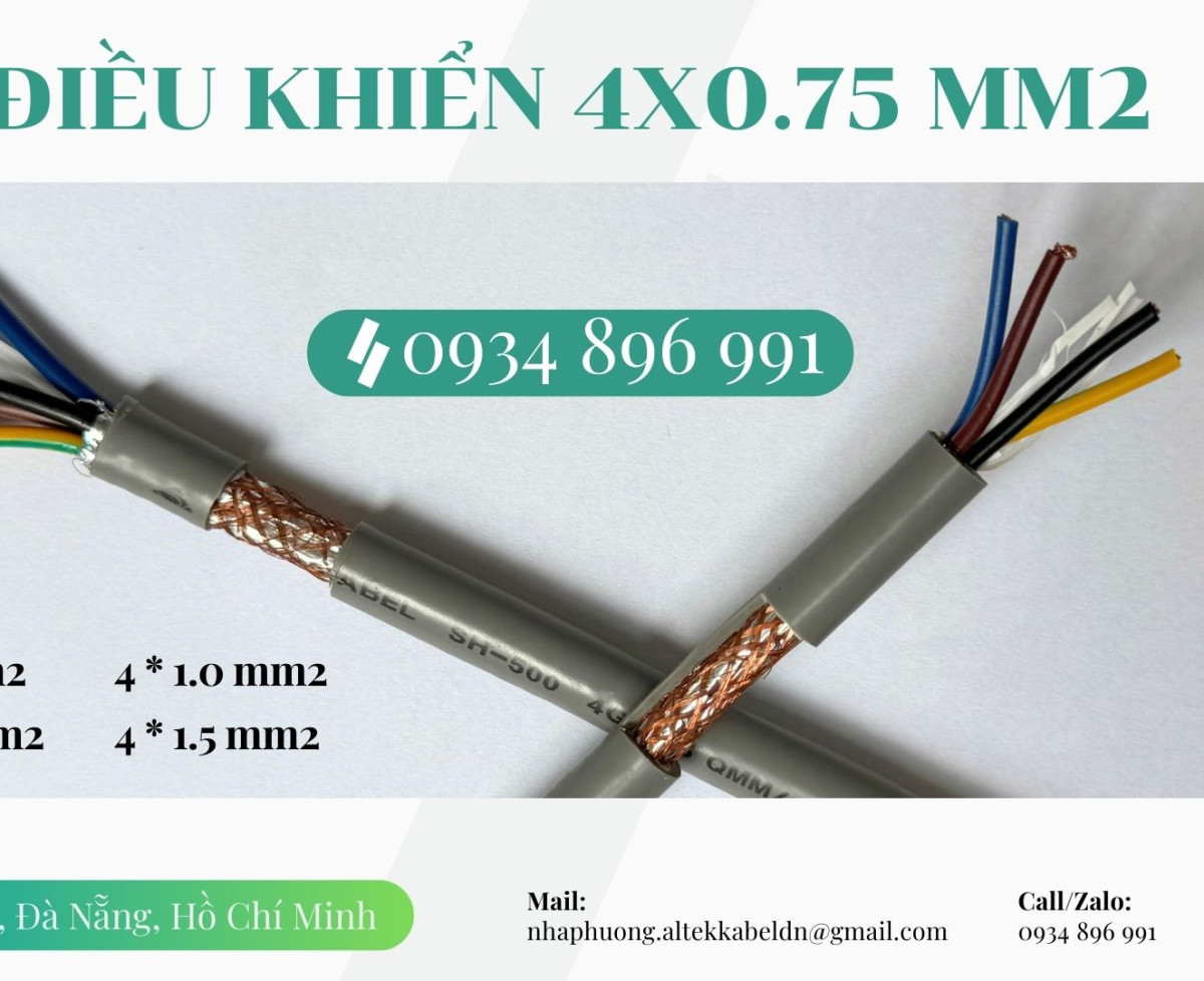 Cáp Điều Khiển 4x0.75 mm² Giao Ngay Quảng Bình, Quảng Nam, Quảng Ngãi