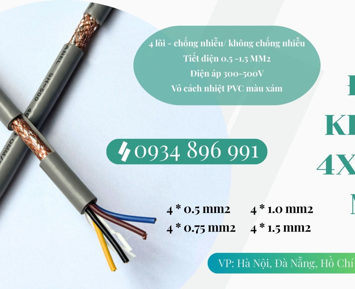 Cáp Điều Khiển 4x0.75 mm² Giao Ngay Quảng Bình, Quảng Nam, Quảng Ngãi