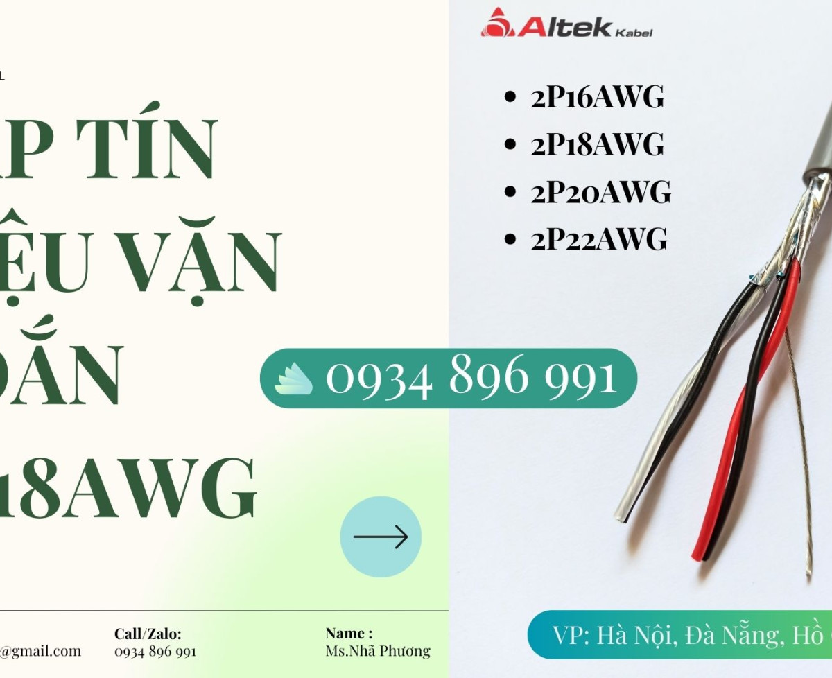 Cáp tín hiệu vặn xoắn 2 Pair 20 AWG – Giao hàng Cần Thơ, An Giang, Đồng Tháp