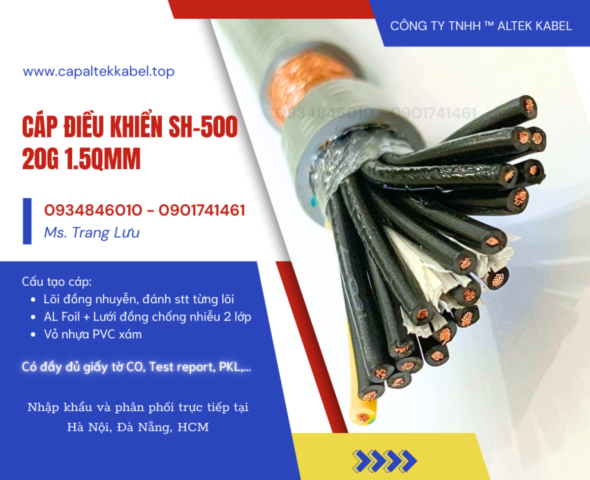 Cáp điều khiển Altek Kabel SH-500 20x1.5mm2