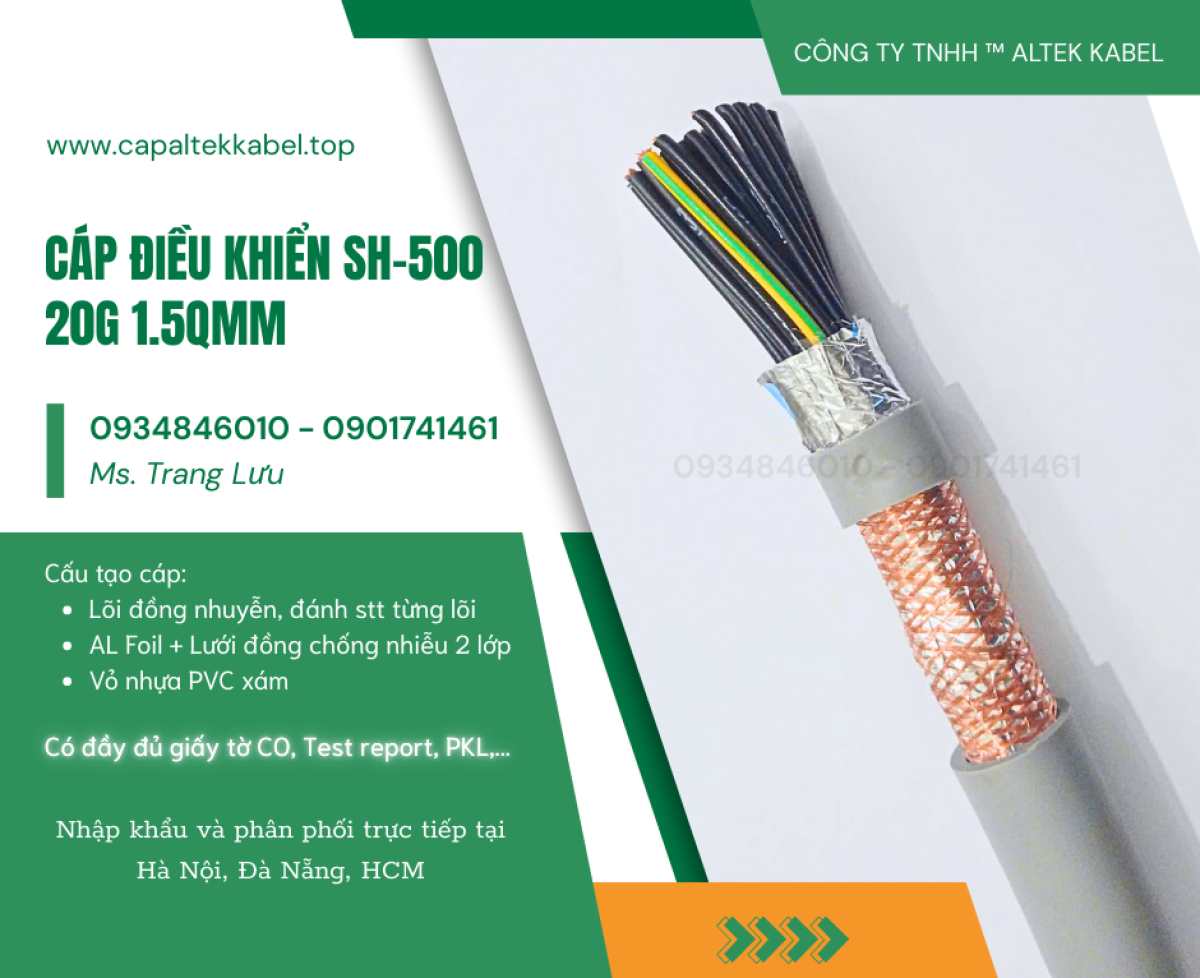 Cáp điều khiển Altek Kabel SH-500 20x1.5mm2