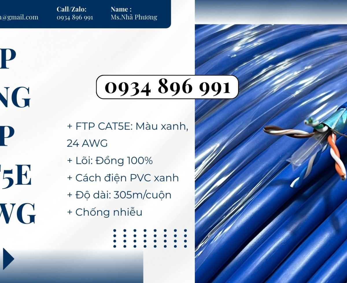 Cáp Mạng FTP5e Chống Nhiễu Tại Hồ Chí Minh, Cần Thơ, Long An