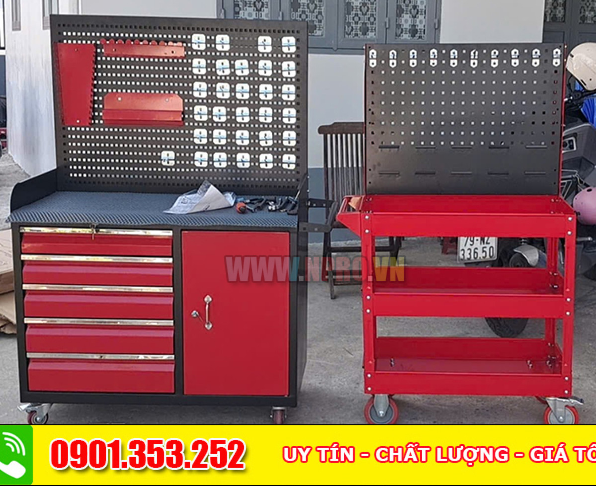 Tủ đồ nghề 2 cánh 2 ngăn kéo 2 khay KT: 1000Wx500Dx1800Hmm