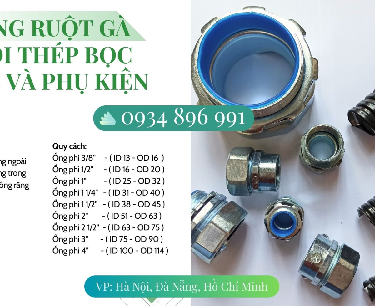 Ống Kẽm Bọc  Thép Và Đầu Nối Đủ Quy Cách Phi 16 Tại Đà Nẵng, Hà Nội, Hồ Chí Minh