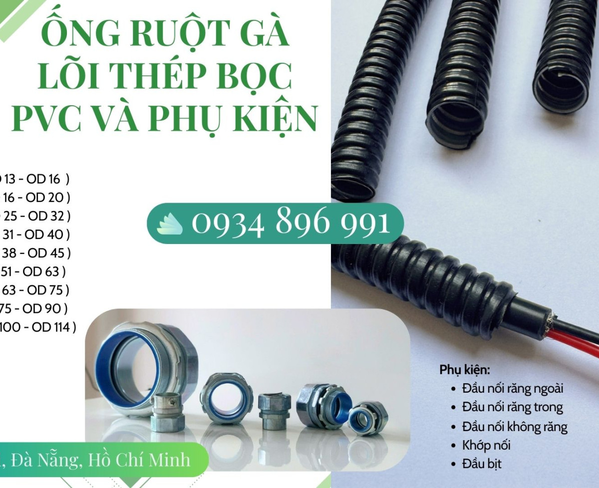 Ống Kẽm Bọc  Thép Và Đầu Nối Đủ Quy Cách Phi 16 Tại Đà Nẵng, Hà Nội, Hồ Chí Minh