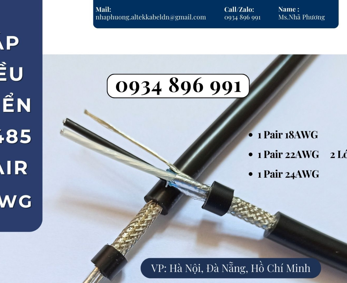 Cáp Truyền Thông Rs485 1 Pair 18 Awg Khánh Hòa, Gia Lai, Bình Định.