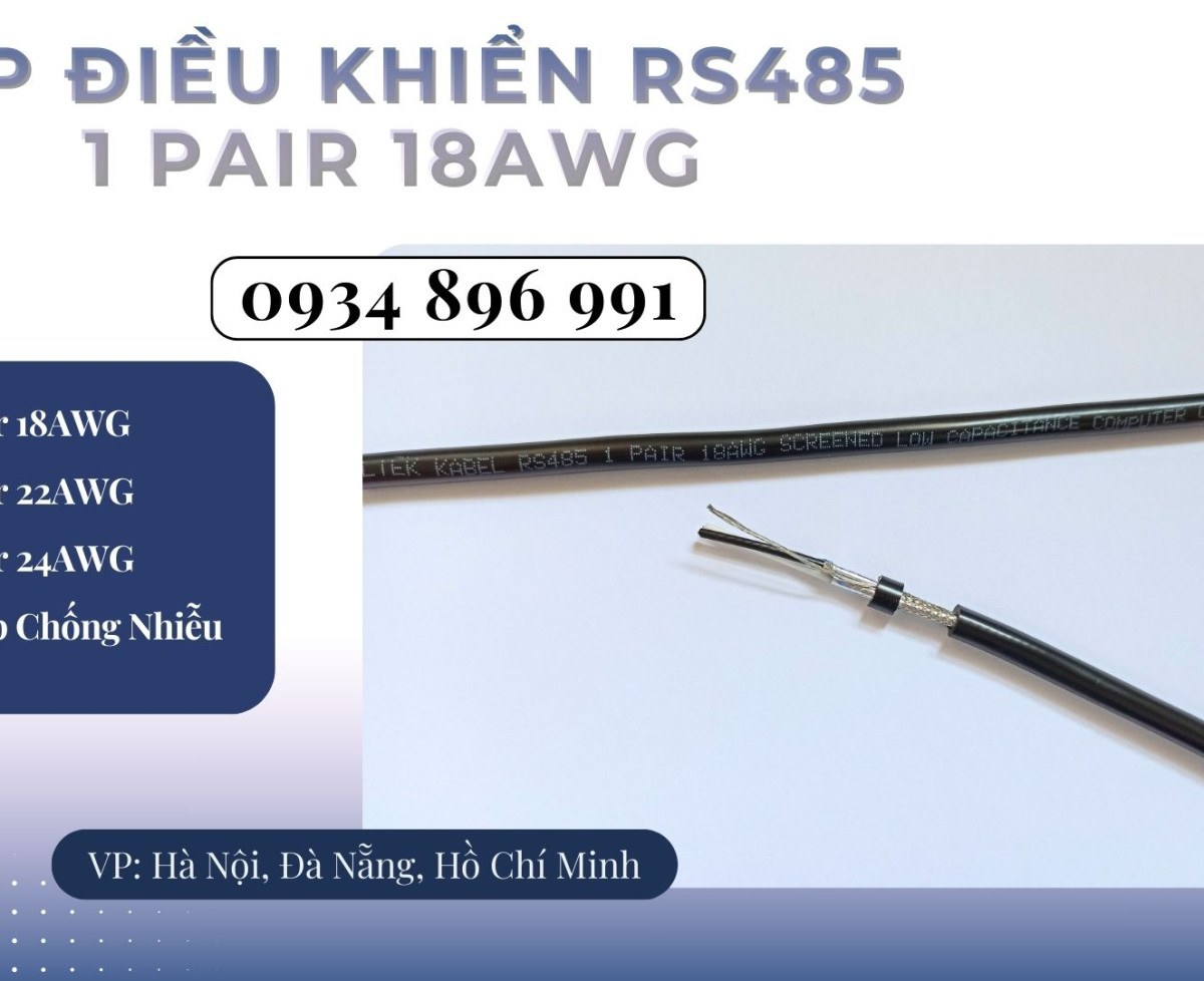 Cáp Truyền Thông Rs485 1 Pair 18 Awg Khánh Hòa, Gia Lai, Bình Định.