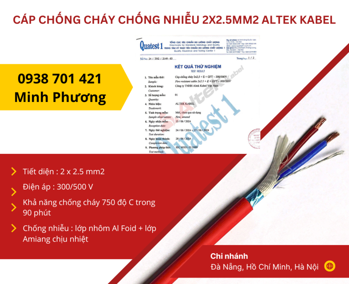 Cáp chống cháy chống nhiễu 2x2.5mm2 Altek Kabel sẵn kho Đà Nẵng, Hồ Chí Minh, Hà Nội