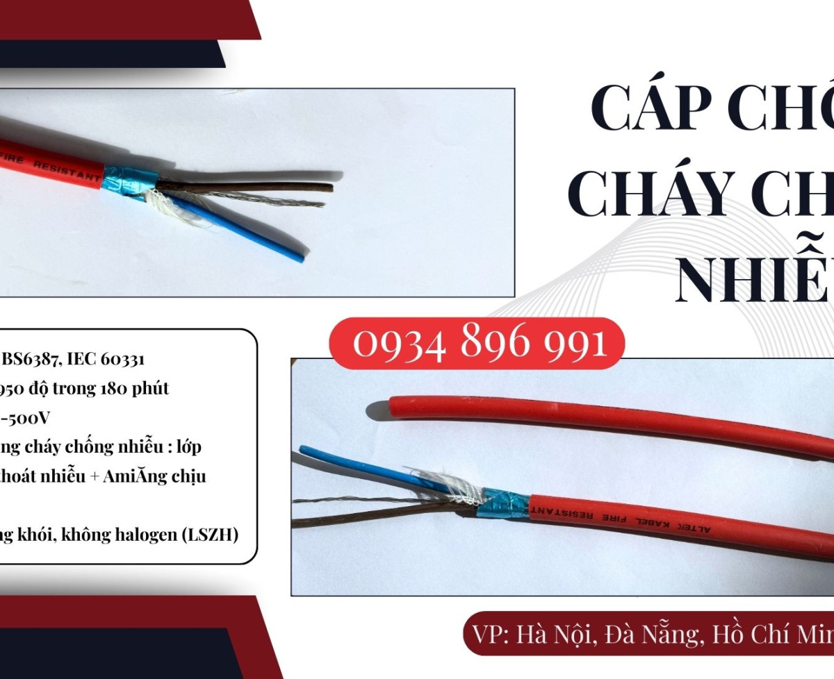 Dây Điện Chống Cháy Chống Nhiễu 2x2.5 Đạt Chuẩn Bs6387, Iec 60331 Sơn La, Hòa Bình, Yên Bái
