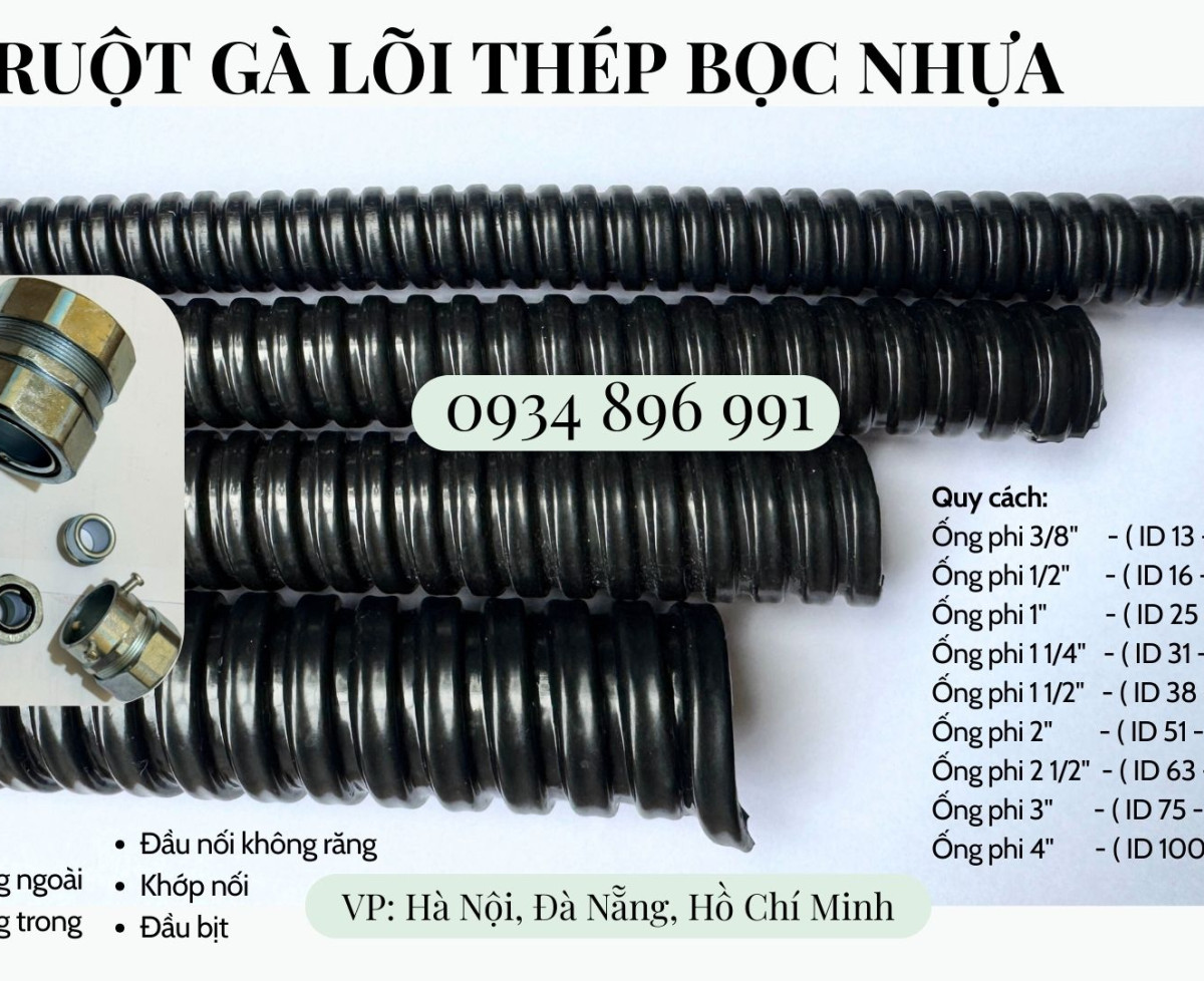 Ống Kẽm Bọc PVC Và Đầu Nối Phi 45 Bình Dương, Cần Thơ, Long An