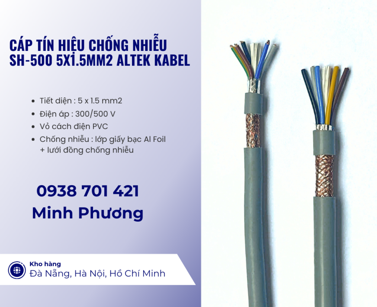 Cáp tín hiệu chống nhiễu sh-500 5x1.5mm2 Altek Kabel Đà Nẵng, Cần Thơ, Kiên Giang