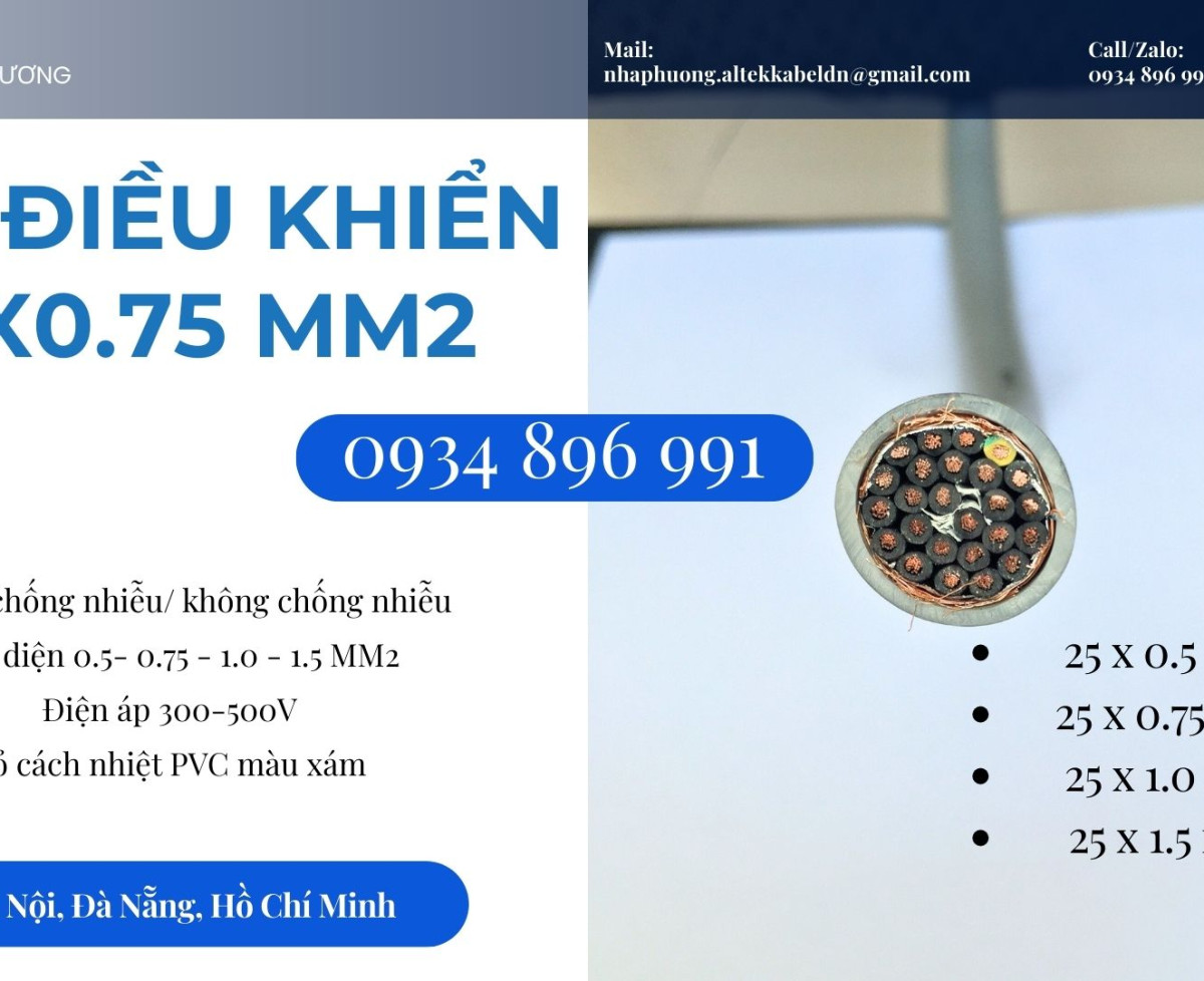 Cáp Tín Hiệu Chống Nhiễu 25 Lõi Đà Nẵng, Quảng Trị, Quảng Nam, Huế