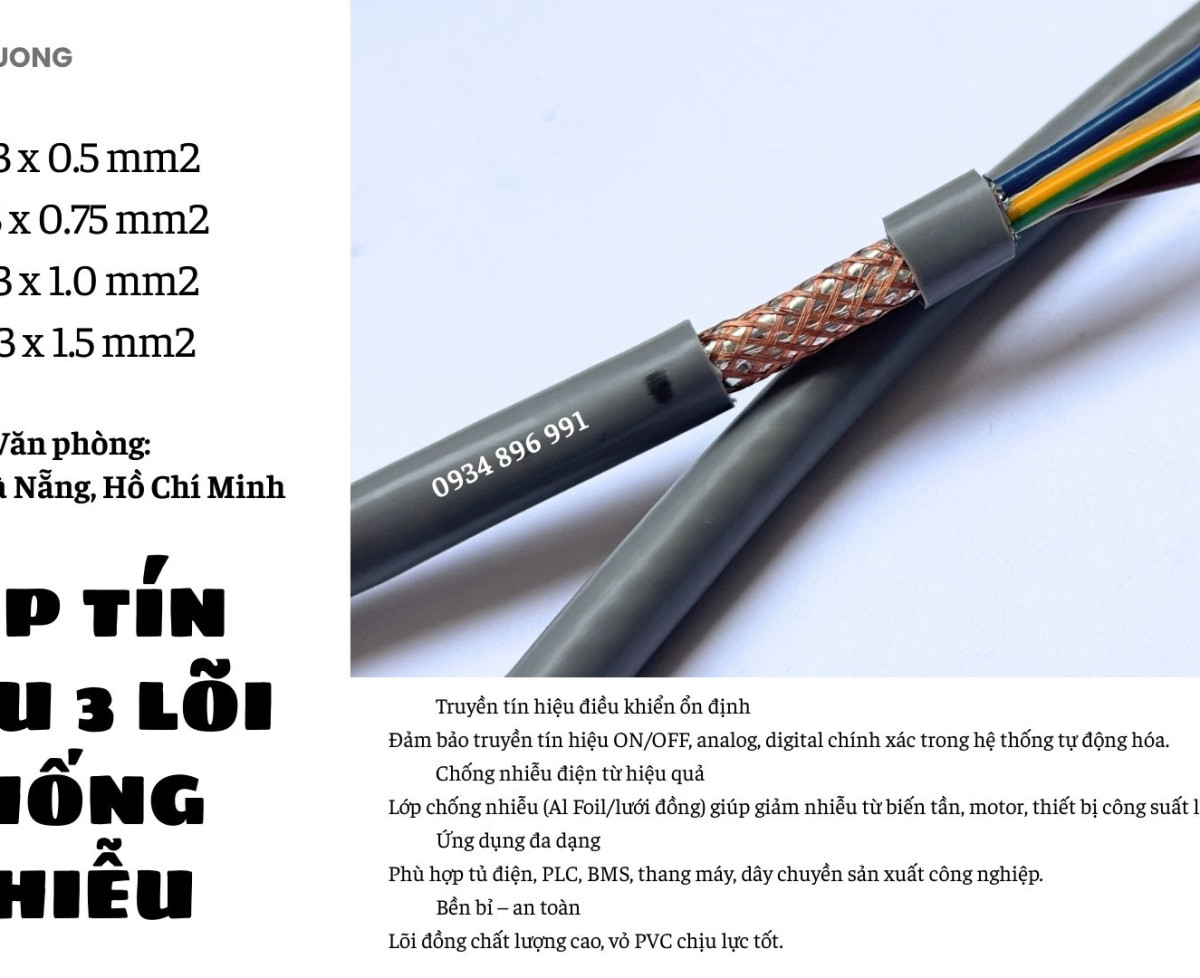 Cáp Điều Khiển 3x1.5 Chống Nhiễu Giá Tốt Tại Đà Nẵng – Huế – Quảng Trị
