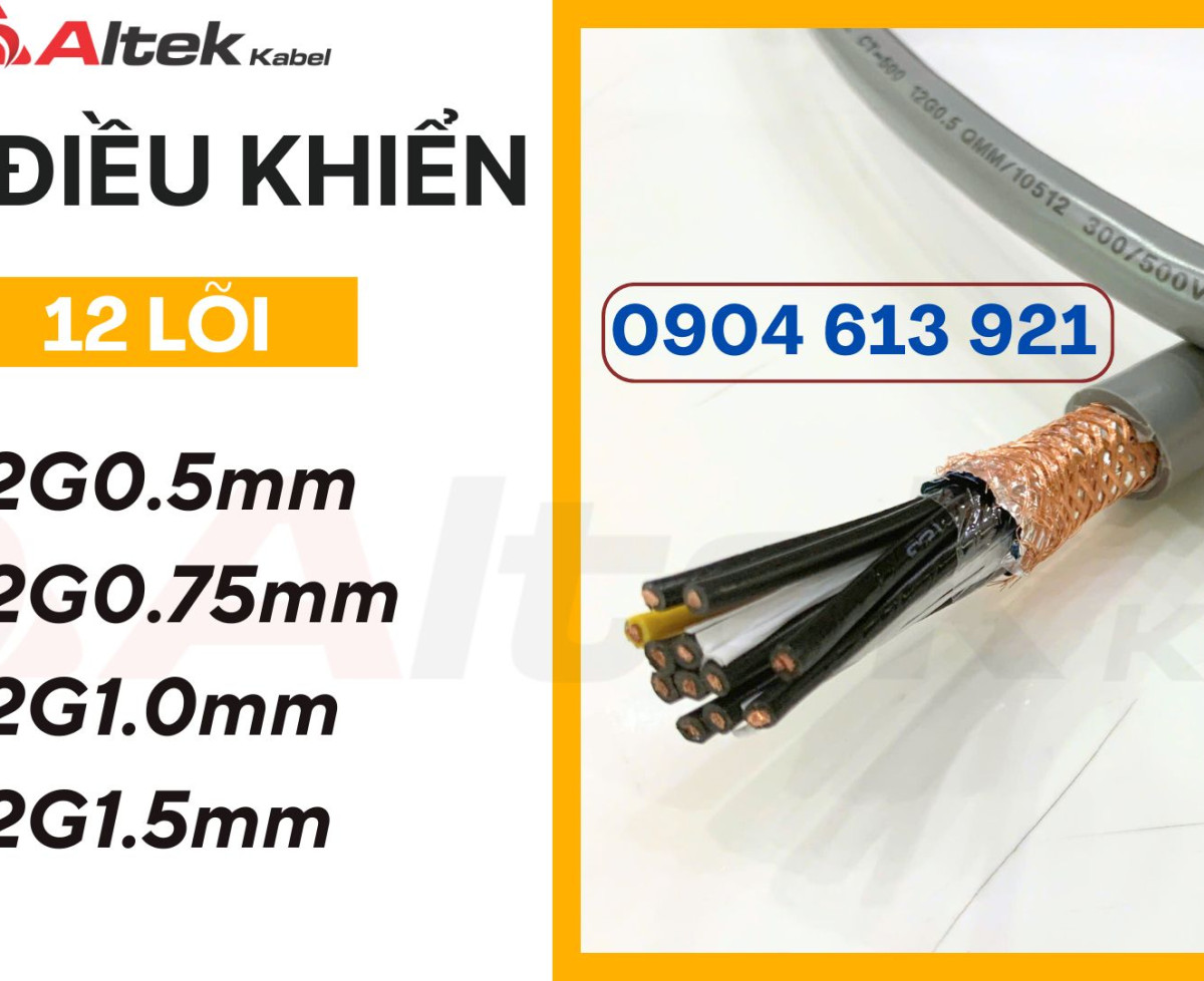 Cáp điều khiển 12x0.5/12x0.75/12x1.0/12x1.5 Altek Kabel - phân phối toàn quốc