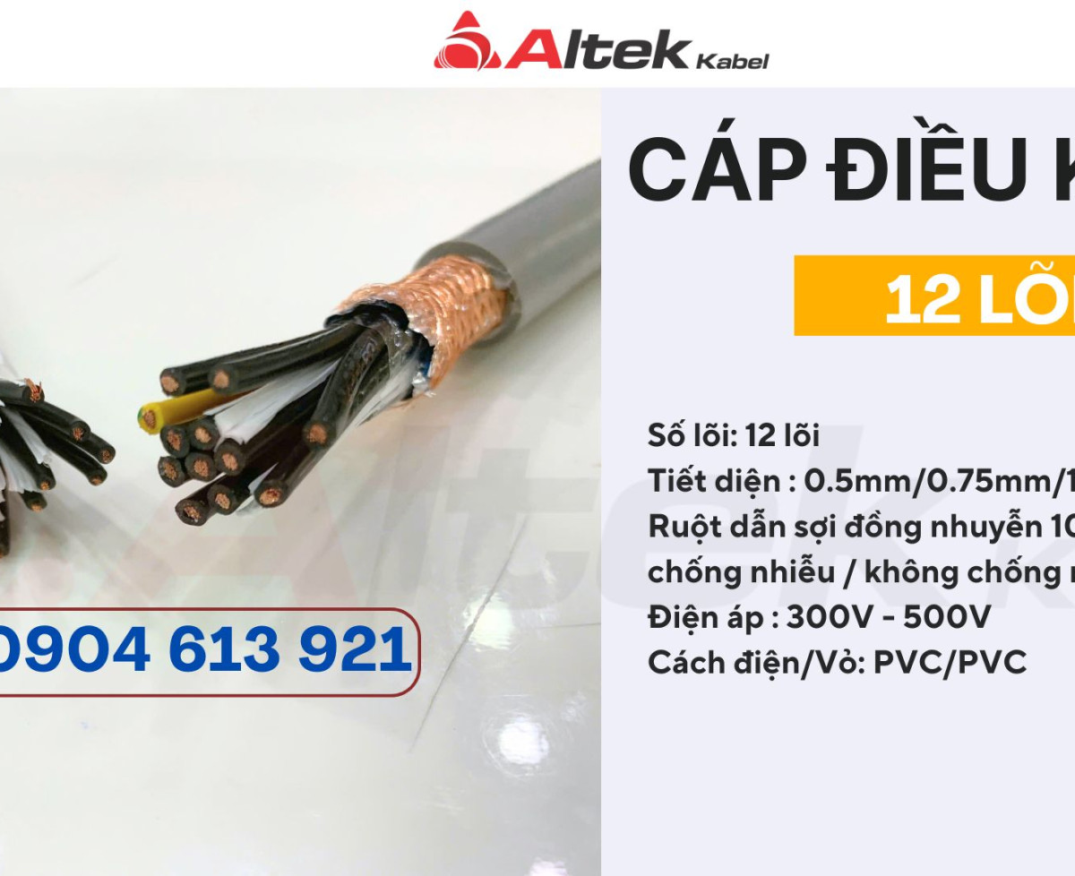 Cáp điều khiển 12x0.5/12x0.75/12x1.0/12x1.5 Altek Kabel - phân phối toàn quốc