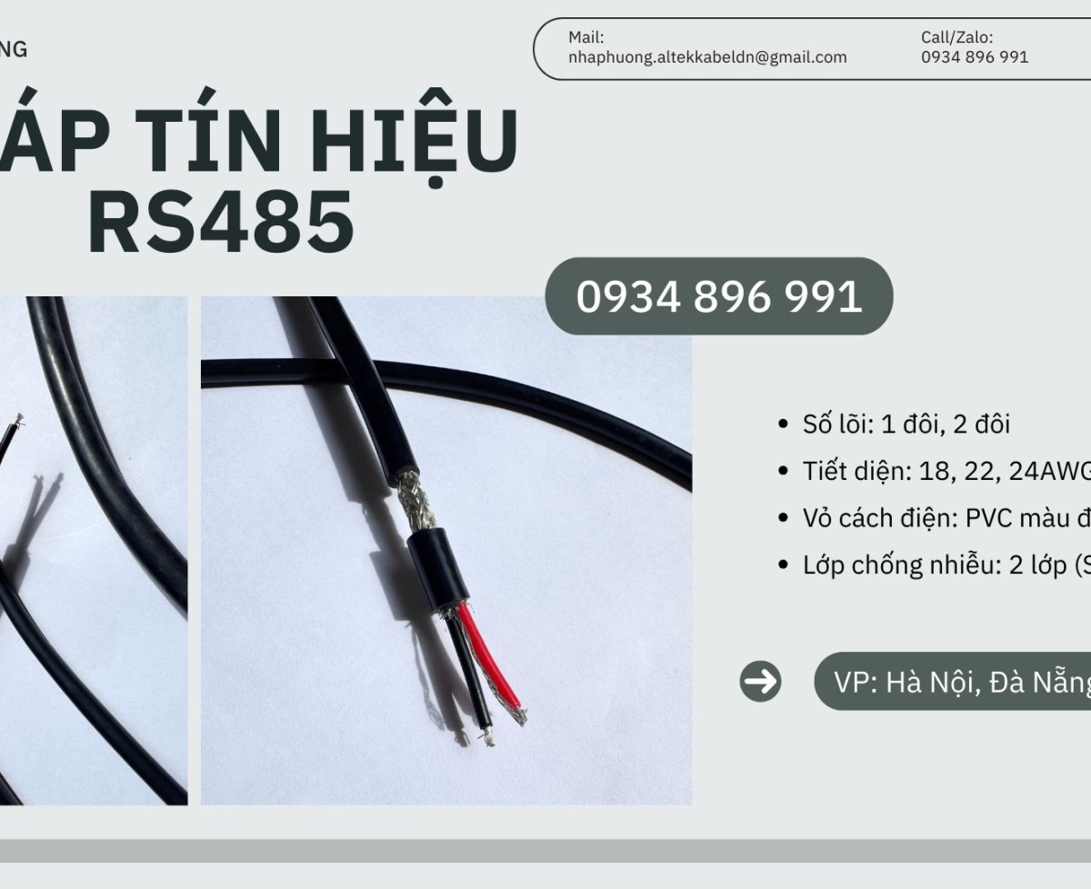 Cáp RS485 Chống Nhiễu 1 Pair 24AWG – Giao Ngay TP.HCM, Bình Dương, Đồng Nai