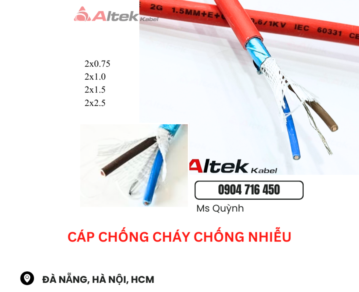 Cáp chống cháy CV/FR Altek Kabel Đà Nẵng, Hà Nội, Sài Gòn, An Giang, Long An, Hạ Long, Quảng Ninh
