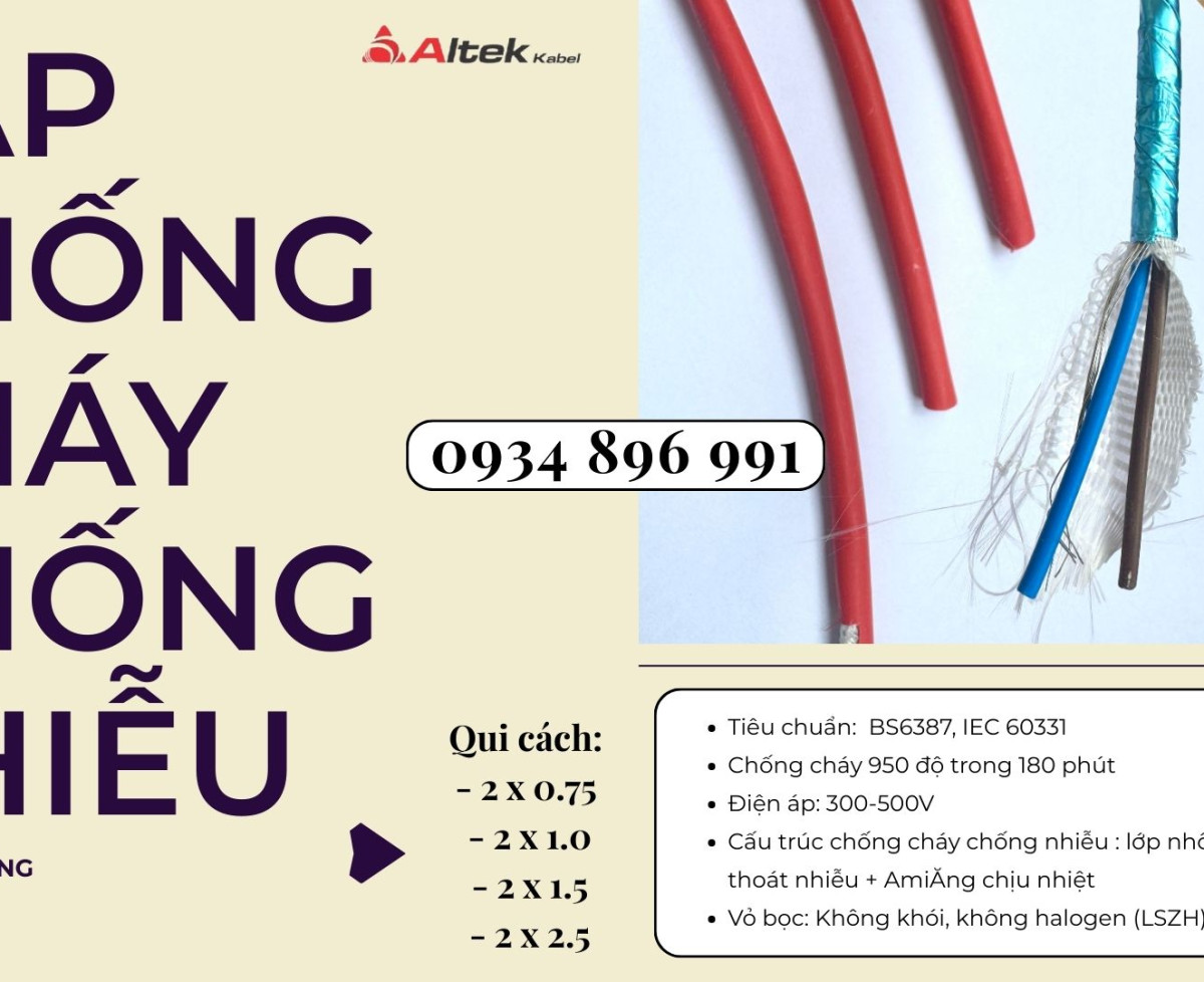 Dây Điện Chống Cháy Chống Nhiễu 2x2.5 Đạt Chuẩn BS 6387 – IEC 60331 | Có Hàng Sơn La – Hòa Bình – Yên Bái