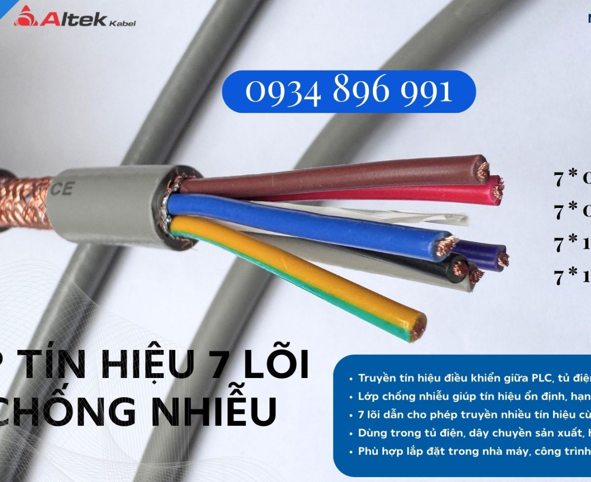 Cáp Điều Khiển 7 Lõi Công Nghiệp – Phân Phối Cần Thơ, An Giang, Kiên Giang, Đồng Tháp